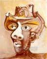 Tete d homme au chapeau 1971 Cubist